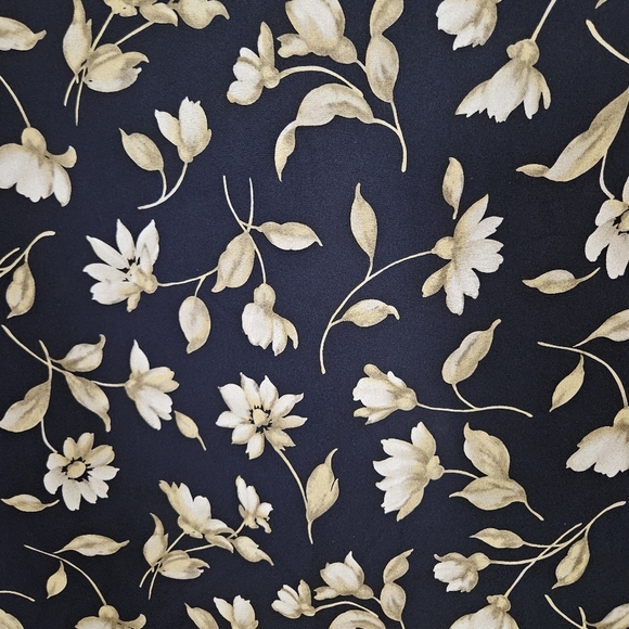 Vintage 1990s Silk Black Floral Maxi Skirt Column 90s Jones New York M Grunge - Picture 4 of 10